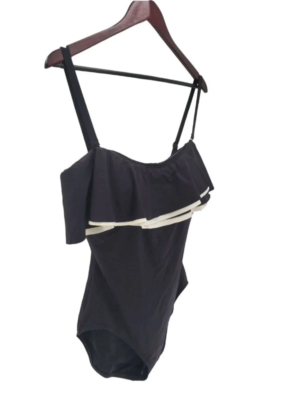 Coco Reef 14/38D Ruffle Bandeau Removable Straps Swimwear One-Piece Bathing Suit - Picture 6 of 14